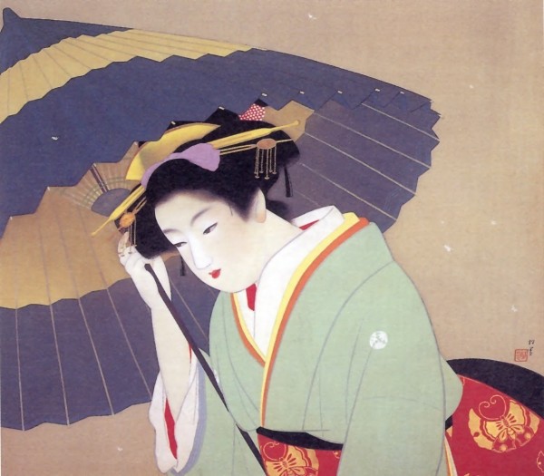 Bijinga di Uemura Shōen (1875-1949), importante pittrice di epoca Meiji, Taishō e Shōwa.